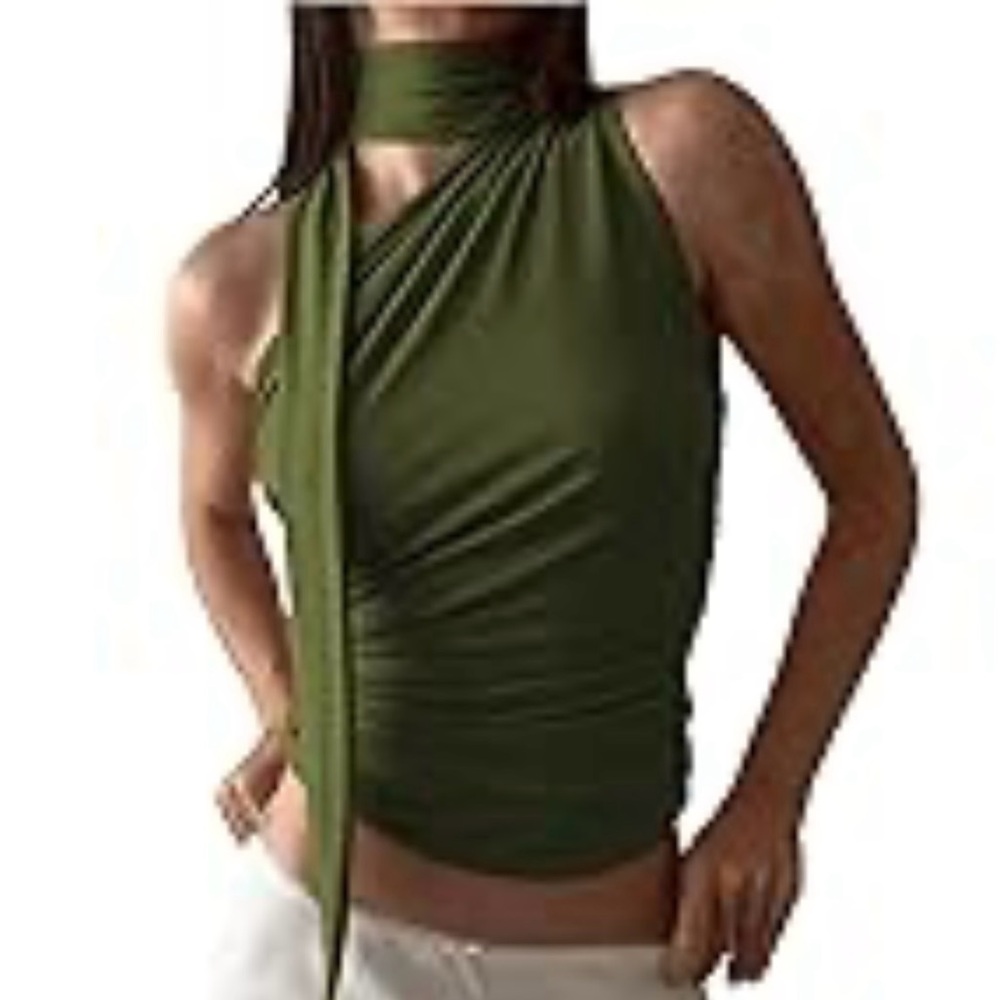 Elegant Olive Green Women's Top